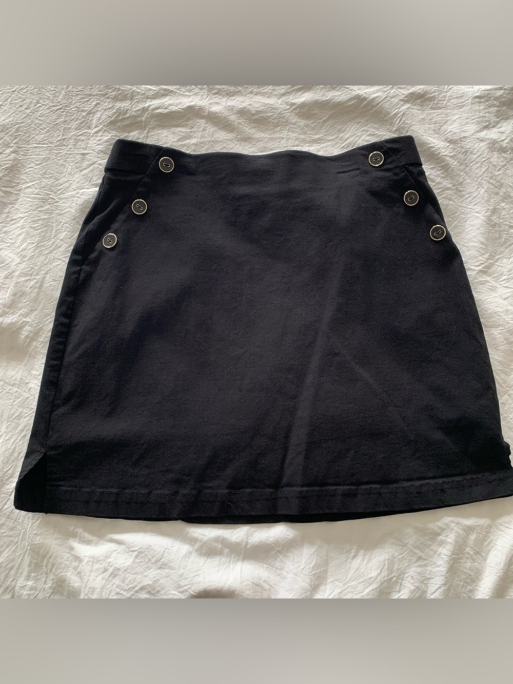 Rafaella Black Mini Skirt Button Detail Small Shorts Skort